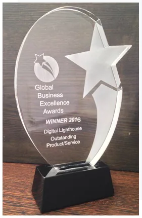 Global Business Excellence Awards trophy