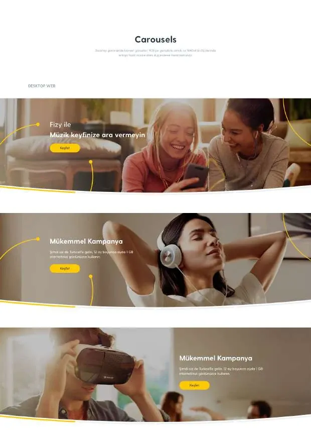 Turkcell Design System: carousels