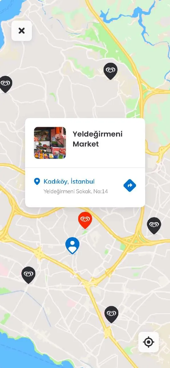 Algida consumer app: nearby stores